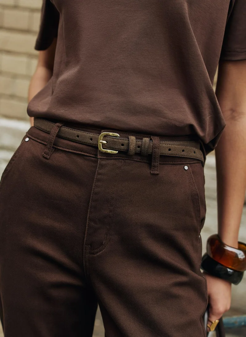 Lichi Slim suede belt