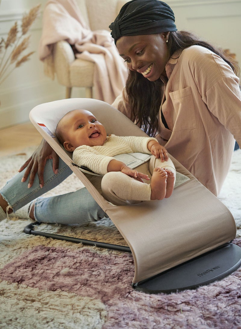 BABYBJORN Baby Bouncer Balance Soft Cotton Jersey Beige And Grey  - Image 2