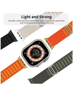 Zaboon Band for Apple Watch Band Ultra Strap 42mm 44mm 45mm Alpine Loop Nylon Replacement Bands with Adjustable Sport Titanium G-hook Braided Straps for iWatch Ultra Series 8 7 SE 6 5 4 3 2 1 - orange  - Image 2