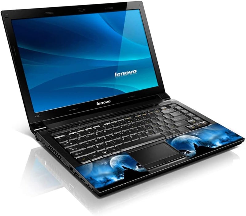 LSS 17 17.3 Inches Laptop Notebook Skin Sticker with 2 Wrist Pads - Reusable Cover Protector Vinyl Sticker Cover Decal Fits 17" - 19" HP Asus Acer Samsung - Wolf at Night Pattern - Image 2