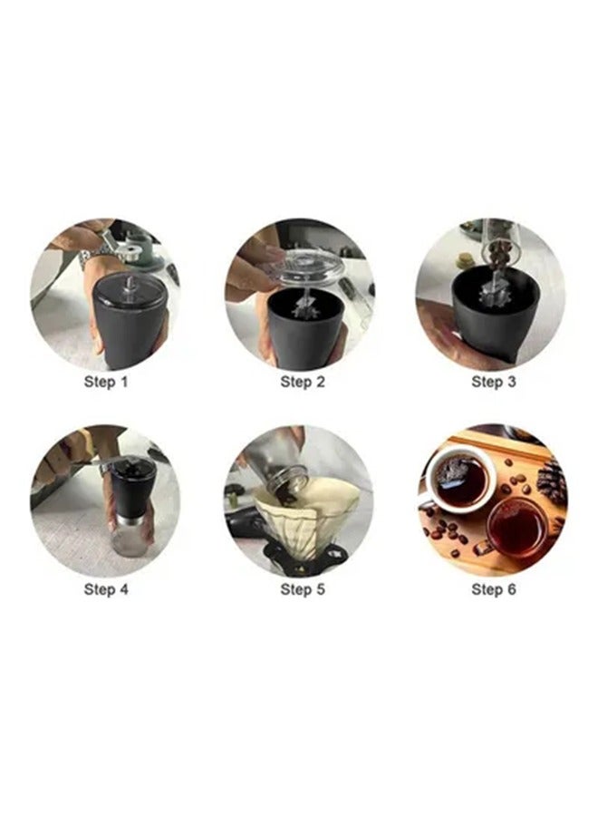 Arabest Portable V60 Travel Pour-over Drip Coffee Maker Set With Travel Case, Dripping Home Coffee Storage Gift Box(Black) - Image 5