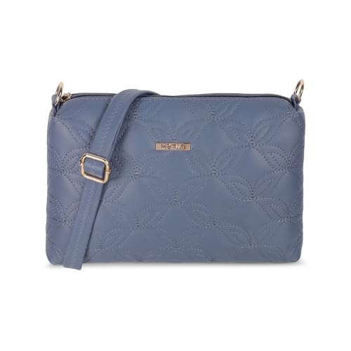 Metro Women Blue Faux Leather Premium Zipper Casual Sling Bag For Women (66-177) - Image 1