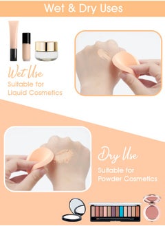Kanza 6 Pcs Makeup Sponge Set Round Shaped Beauty Blender Cosmetic Makeup Puff for Face Velour Puff Set for Loose Powder Mineral Powder Applicator Foundation Makeup Tool Set (Beige & White)  - Image 2