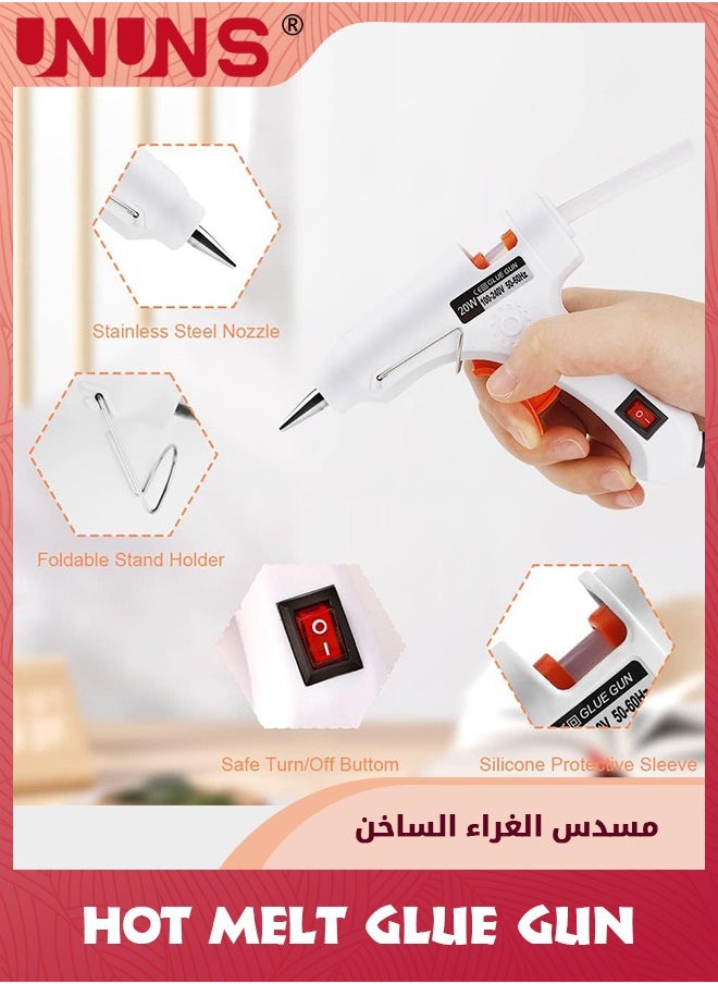 UNUNS Glue Gun,Mini Hot Glue Gun Kit With 30 Glue Sticks For School Crafts DIY Arts Quick Home Repairs,20W,White  - Image 3