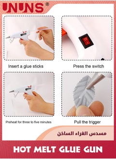 UNUNS Glue Gun,Mini Hot Glue Gun Kit With 30 Glue Sticks For School Crafts DIY Arts Quick Home Repairs,20W,White  - Image 5