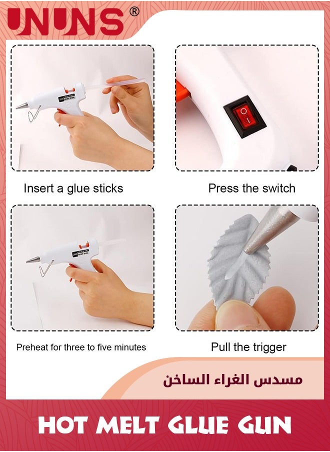 UNUNS Glue Gun,Mini Hot Glue Gun Kit With 30 Glue Sticks For School Crafts DIY Arts Quick Home Repairs,20W,White  - Image 5
