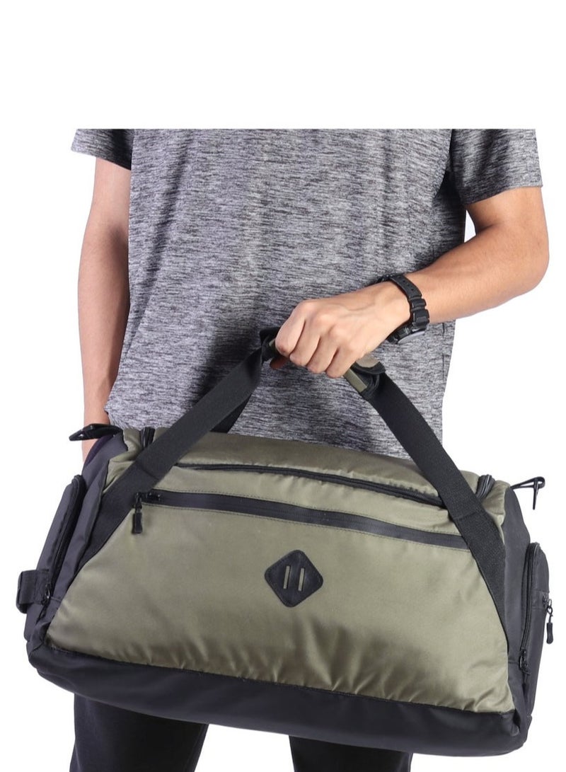 Ar supply Ar Motion Duffel Bag by Arij Bags | Gym and Travel Bag, 40L Capacity, Dedicated Shoe Compartment, Multiple Pockets, Water-Resistant Fabric (52 × 29 × 29 cm) (Olive) - Image 2