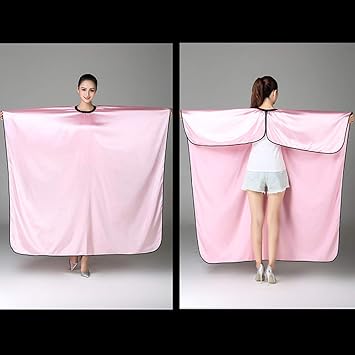 Beaupretty Professional Salon Cape Haircut Apron Hair Cutting Cape Hairdressing Gown Salon Barber Cape for Men Women Pink - Image 2