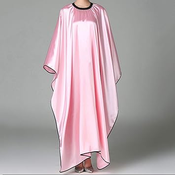 Beaupretty Professional Salon Cape Haircut Apron Hair Cutting Cape Hairdressing Gown Salon Barber Cape for Men Women Pink - Image 5