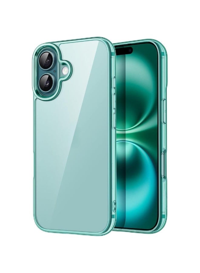 Case For IPhone 16 Plus 6.7-Inch Non-Yellowing Shockproof Phone Bumper Cover Anti-Scratch Clear Back (Teal) - Image 1