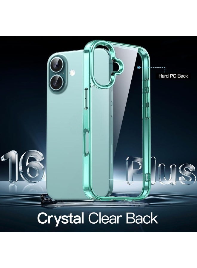 Case For IPhone 16 Plus 6.7-Inch Non-Yellowing Shockproof Phone Bumper Cover Anti-Scratch Clear Back (Teal) - Image 3