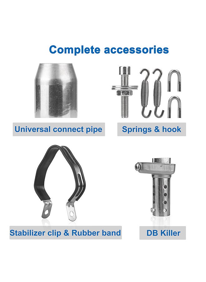 Generic - 1.5-2in Inlet Motorcycle Exhaust Muffler Pipes Slip on Silencer Carbon Fiber Style Tail Tube High Temperature Resistant for Motorcycle ATV Dirt Bike - Image 1