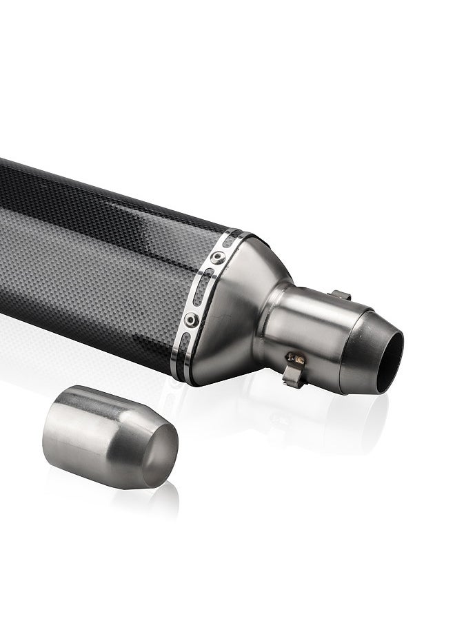 Generic - 1.5-2in Inlet Motorcycle Exhaust Muffler Pipes Slip on Silencer Carbon Fiber Style Tail Tube High Temperature Resistant for Motorcycle ATV Dirt Bike - Image 1