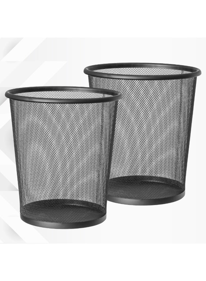 بكسل للأثاث مجموعة قطعتين سلة مهملات دائرية من الأسلاك المعدنية من بكسل الأثاث، خفيفة الوزن وأنيقة، سلة مهملات مثالية للمنزل والمكتب - Image 1