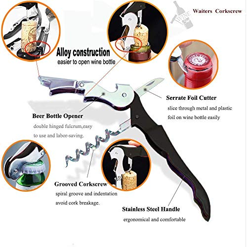 Incrizma Professional Waiter’s Corkscrew – All-in-one Corkscrew, Bottle Opener and Foil Cutter, The Favored Choice of Sommeliers, Waiters and Bartenders Around The World (1, Black) - Image 4