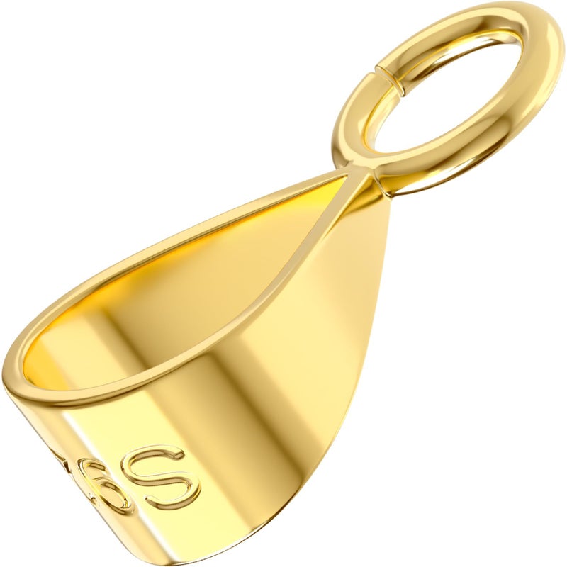 Deozu 1 Pcs 925 Sterling Silver Pendant Clasp for Necklace, Necklace Pendant Clasp, Jewelry Making Supplies, Bails for Jewelry Making, Bracelet (Gold) - Image 1