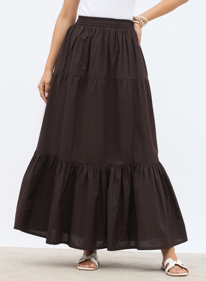 ستايلي تنورة ماكسي بطبقات وخصر مطاطي - Image 2