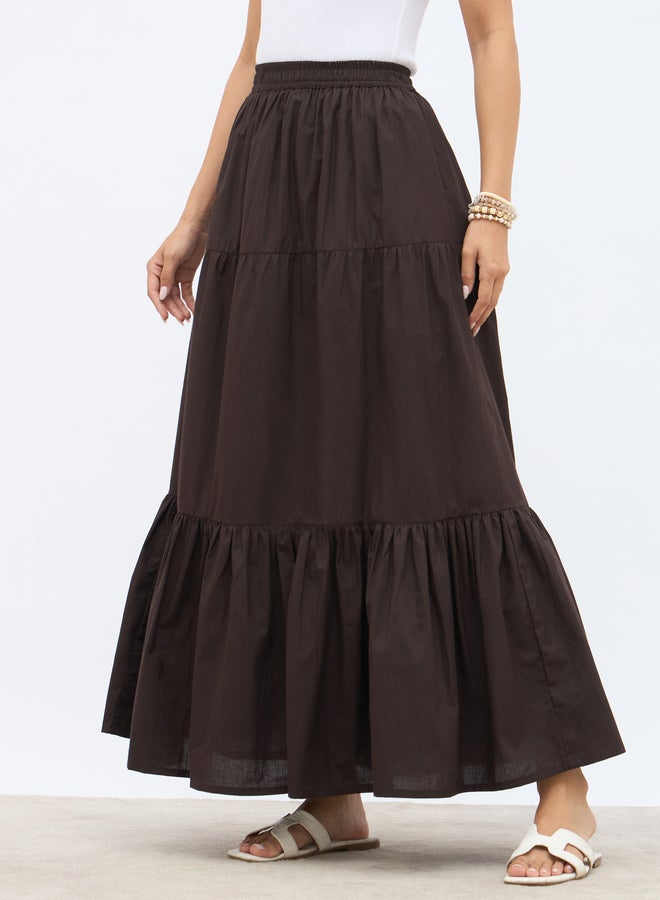 ستايلي تنورة ماكسي بطبقات وخصر مطاطي - Image 3