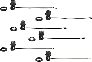 Creative Hobbies Ã‚Â® LP1970 Phenolic Candelabra (E12) Base Sockets with 1.25" Shoulder & Screw Ring - 8" Wire Leads | - Image 1