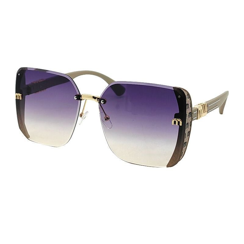 2026 New Large Square Cut-Edge Sunglasses for Women - Fashionable UV400 Photochromic Face Slimming