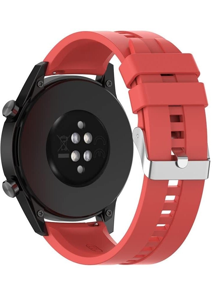 حزام سيليكون 20 ملم لساعة سامسونج جير سبورت/ساعة 6/5/4 40 ملم 44 ملم/ساعة 6 كلاسيك 43 ملم 47 ملم/ 5 برو 45 ملم/S2 كلاسيك/أكتيف 2 40 ملم 44 ملم/Amazfit GTS/2/2e/GTS3/3 Pro/GTS4/2 ميني/3 ميني/4 ميني أحمر - Image 1