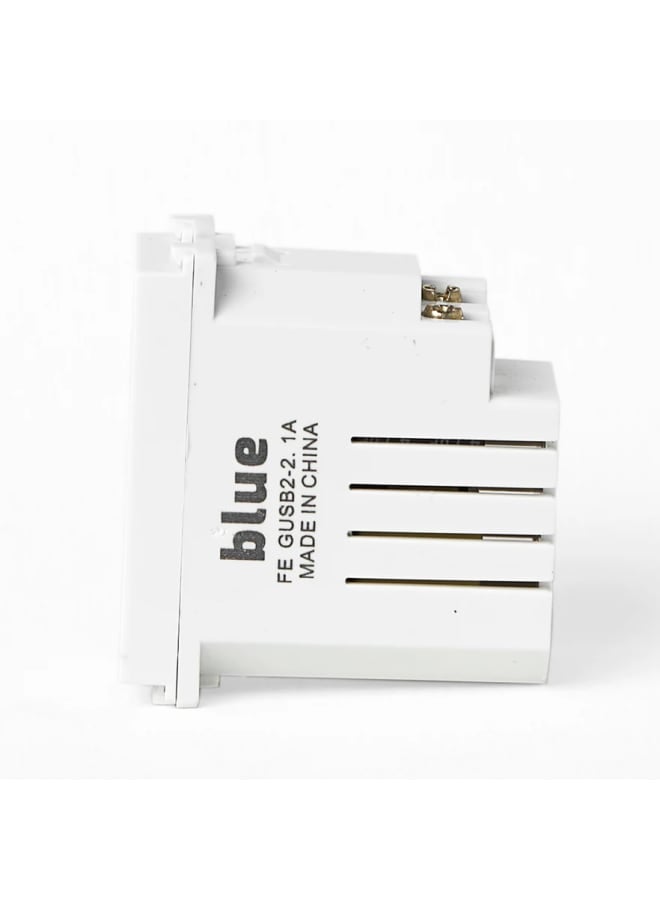 Dual USB 2.1A Outlet - White - Image 2