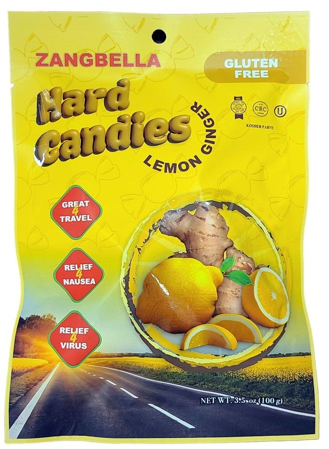 ZANGBELLA Ginger Hard Candy - Relief Nausea, Motion Sickness, Upset Stomach, Great Tasting Lemon Flavor, Individually Wrapped, Net 3.5 oz - Image 3