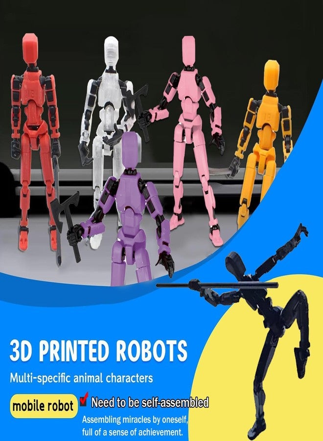 RAMONI 4pcs Action Figure Toys, Freedom Multi Articular Action Figures, Portable & Easy to Use Dummy 13 Robot Toy, T13 Action Figure Office Decor 3D Printed Toys with 28 Accessories - Image 4