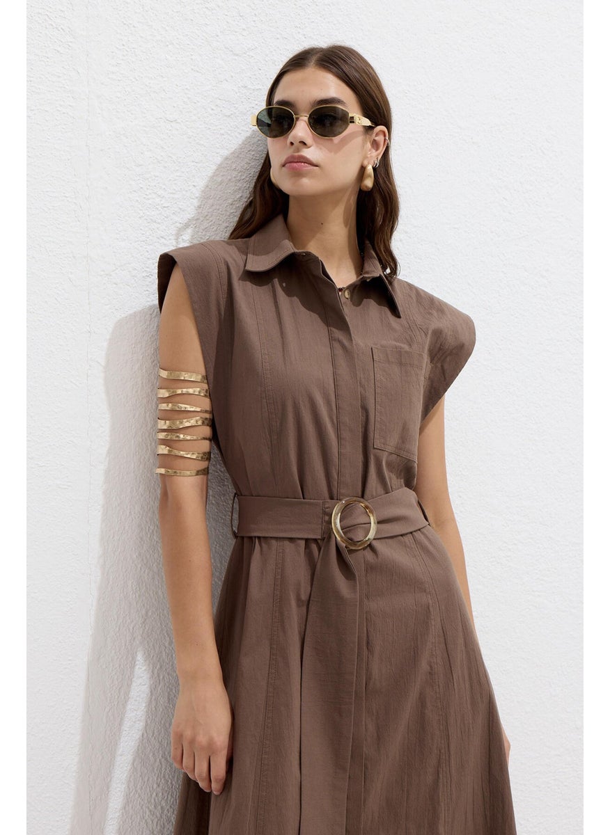 Cotton Belt Detail Dress Brown - pzsku/ZEEDF0EC30C1AF1231A8FZ/45/_/1726220867/77119026-9239-4320-849c-91fc8f700e7b