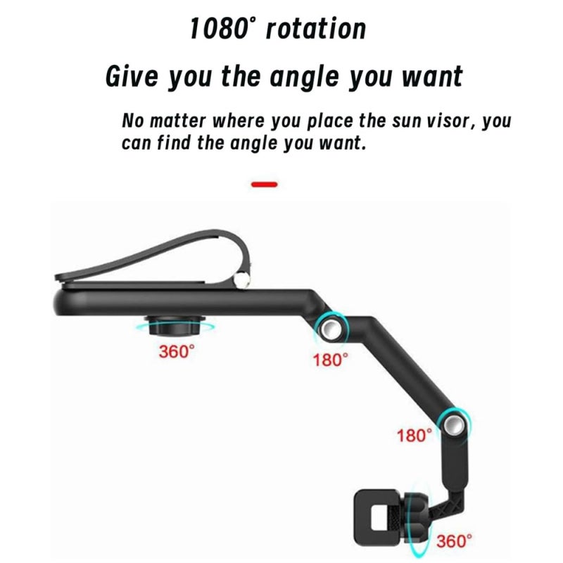 Multifunctional Car Phone Holder Rotatable Sun Visor Cell Phone Holder for Car Universal Phone Mount for Home - Image 5