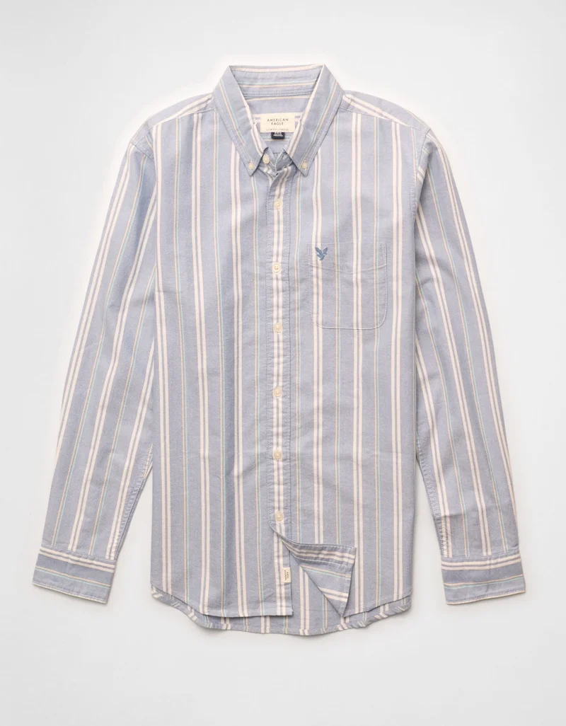 امريكان ايجل قميص أوكسفورد بأزرار وقصّة سلِم بأكمام قصيرة