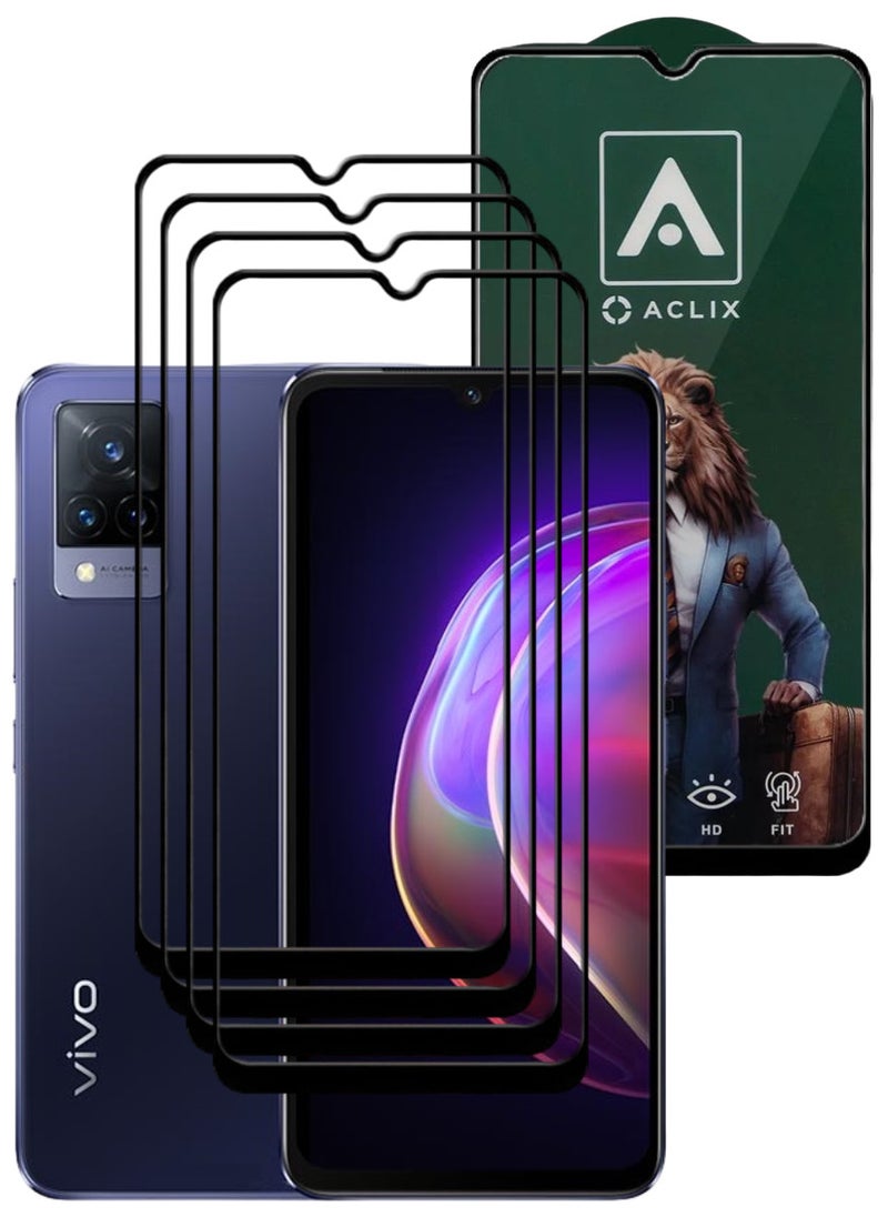 ACLIX 4 Pieces Antistatic ESD Dustproof Premium Quality High Definition Tempered Glass Screen Protector Designed For vivo V21 - Image 1