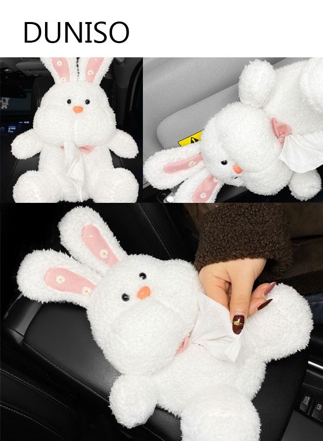 DUNISO Rabbit Car Sun Visor Tissue Box Holder Paper Towel Napkin Box Cover Seat Back Bracket Portable Car Mount Organizer Car Accessories - Image 1