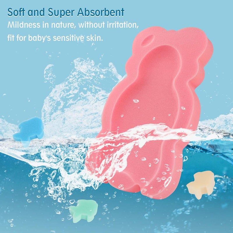 KECUCO Baby Bath Cushion Infant Bath Mat, Pad & Sponge for Toddler, Infant & Newborn (Pink-Style4) - Image 3