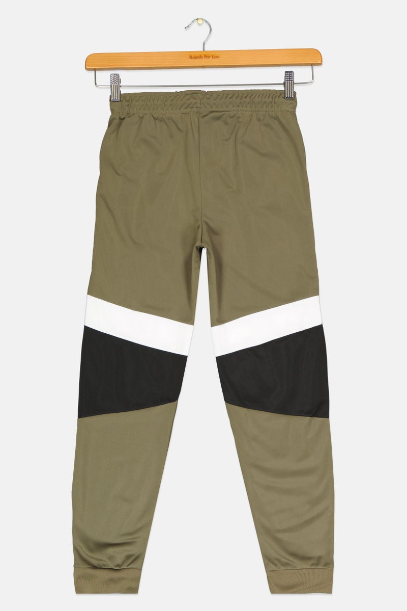 Body Glove Kids Boy Coloblock Drawstring Jogger Pants, Olive - Image 2