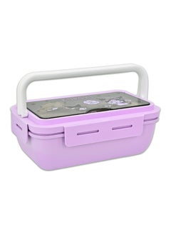 General Cartoon Kuromi Cute Printed All-in-One Bento Box with Handle Kawaii 4 Point Locking Lunch Box Container for Food Fruit Snacks  - Image 2