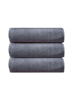 Teuuea 3 PCS Microfiber Soft Bath Towel Set, 360GSM Fast Highly Hydroscopicity Fast Drying Skin-friendly Multipurpose Towel for Bathroom Spa Fitness, 70x140CM, Grey  - Image 1