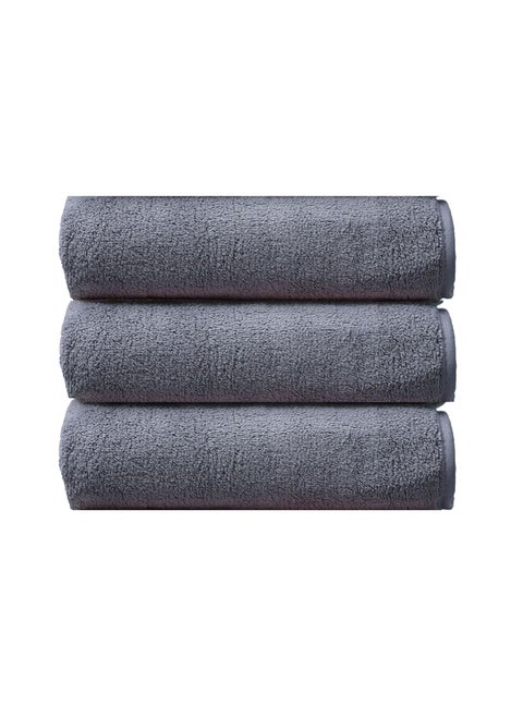 3 PCS Microfiber Soft Bath Towel Set, 360GSM Fast Highly Hydroscopicity Fast Drying Skin-friendly Multipurpose Towel for Bathroom Spa Fitness, 70x140CM, Grey
