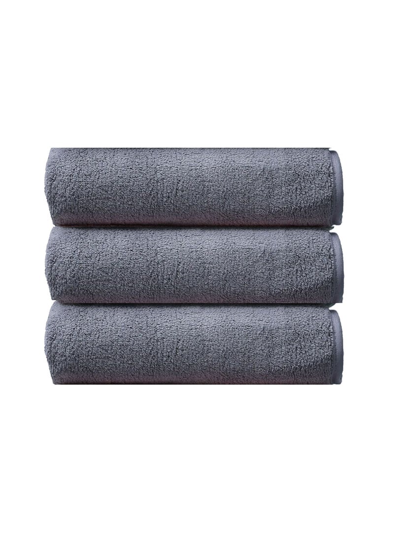 Teuuea - 3 PCS Microfiber Soft Bath Towel Set, 360GSM Fast Highly Hydroscopicity Fast Drying Skin-friendly Multipurpose Towel for Bathroom Spa Fitness, 70x140CM, Grey - Image 1