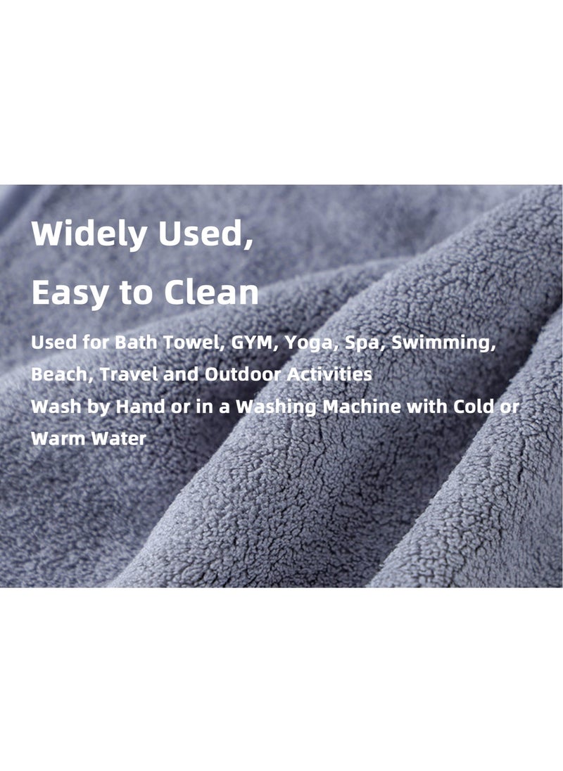 Teuuea - 3 PCS Microfiber Soft Bath Towel Set, 360GSM Fast Highly Hydroscopicity Fast Drying Skin-friendly Multipurpose Towel for Bathroom Spa Fitness, 70x140CM, Grey - Image 1