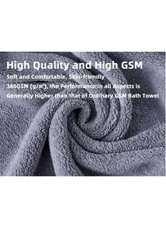 Teuuea 3 PCS Microfiber Soft Bath Towel Set, 360GSM Fast Highly Hydroscopicity Fast Drying Skin-friendly Multipurpose Towel for Bathroom Spa Fitness, 70x140CM, Grey  - Image 2