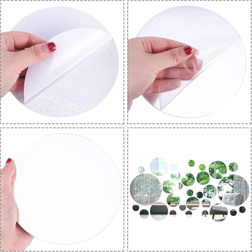 NEILL® Acrylic Mirror 3 inches Round, 2mm Thickness, Pack of 15 Pcs for Crafts Adhesive Round Bulk Mirror Circles Craft Acrylic Tiles for DIY Projects, Wall, Table & Art Decor Essentials - Image 5