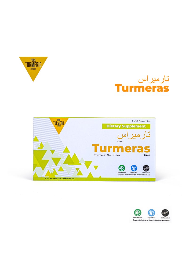 Turmeras - Turmeras Lime Gummy Curcumin Soft-gel Natural Immunity Booster- 10 pieces - Image 1