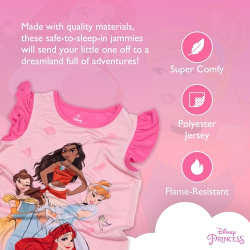Disney girls Nightgown Soft Cute Pajamas for Kids PRINCESS PARTY 3T - Image 3