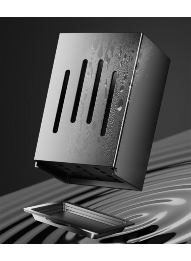 هومستر حامل أدوات الطعام متعددة الوظائف ، وقف تخزين الأدوات مع علبة الصرف الصحي ، والملاعق والشوك المستقلة المثبتة على الحائط ، ومواد ABS السميكة للمطبخ - Image 3