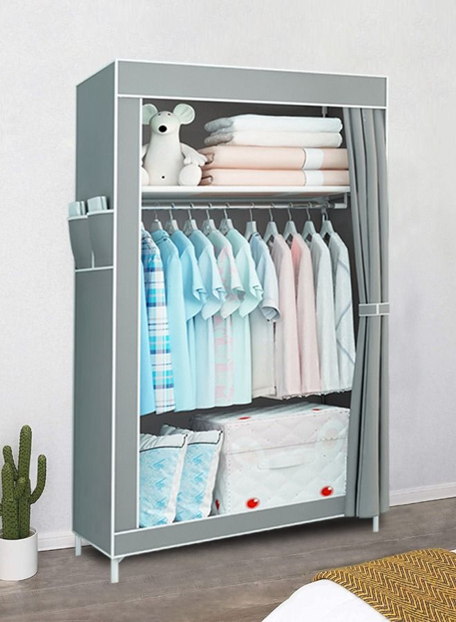 XiuWoo Easy Installation Portable Fabric Nonwoven Wardrobe Storage Closet Organizer With Hanging Rod 70*45*150cm  - Image 5