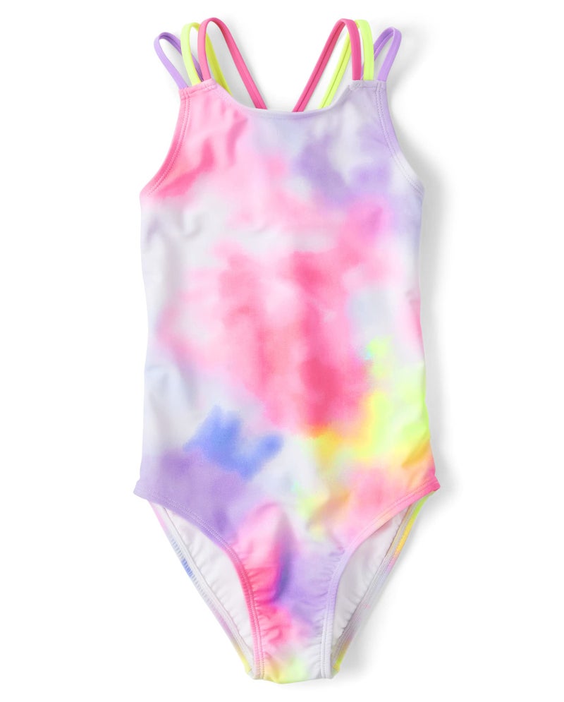 The Children's Place,One Piece Swimsuit,Neon Peony,Medium (7/8) - Image 3