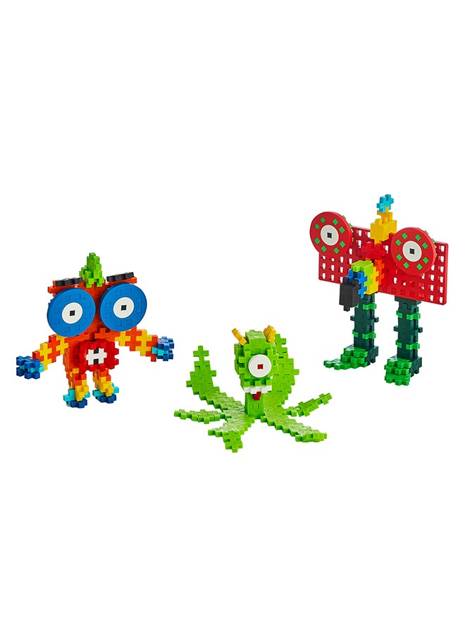 Learn to Build Set, Mini Interlocking Building Blocks, 3D Puzzle Stem & Art Kit Playset - Creatures, 240 Pieces