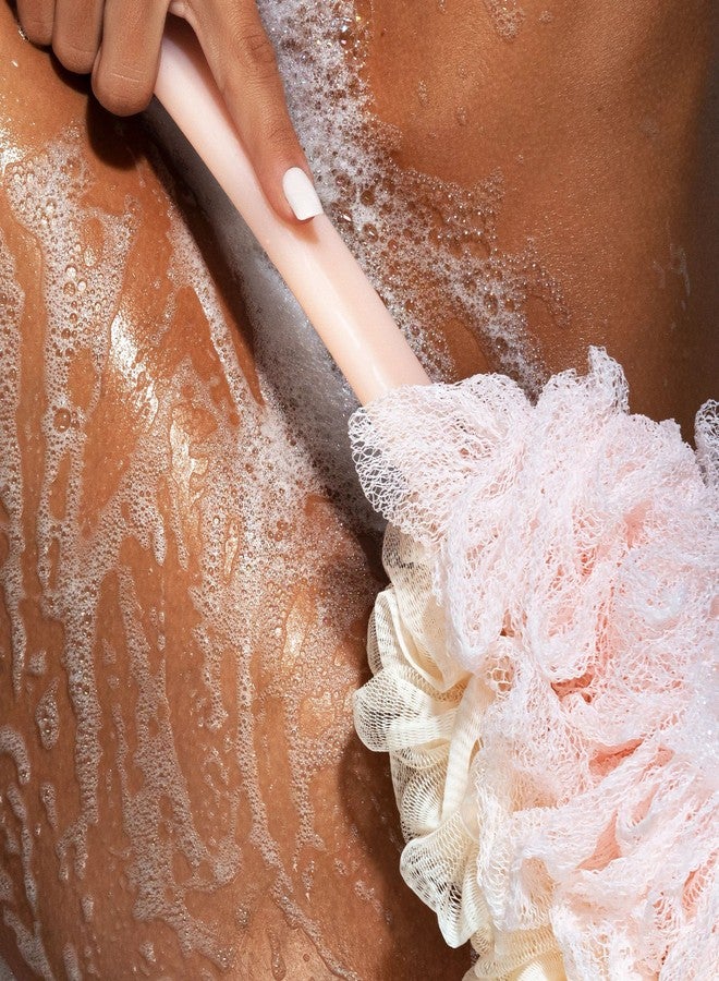 EcoTools 2-in-1 EcoPouf Bath Brush, Loofah Brush for Bath & Shower, with Long Handle & Recycled Netting for Cleansing & Exfoliating, Back Brush for Men & Women, Eco-Friendly & Cruelty-Free, 1 Count - Image 3