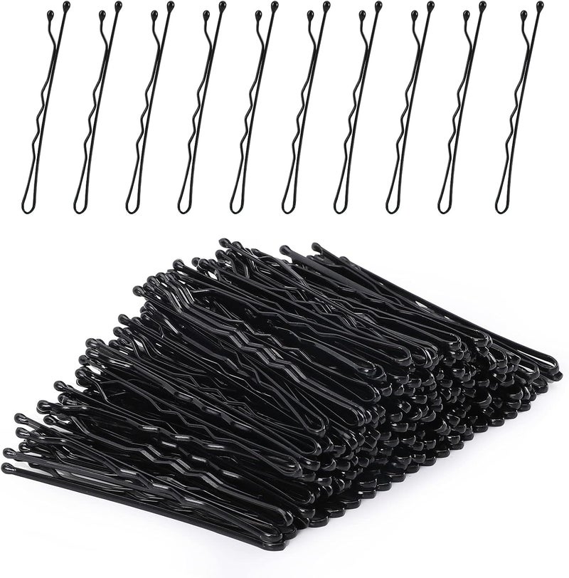 Bobby Pins 200Count Black Hair Pins Hair pins with Box for Women Lady Girls Kids Kirby Grips Invisible Wave Hairgrip Barrette Hairclip Bulk Hair Accessories Black 52CM